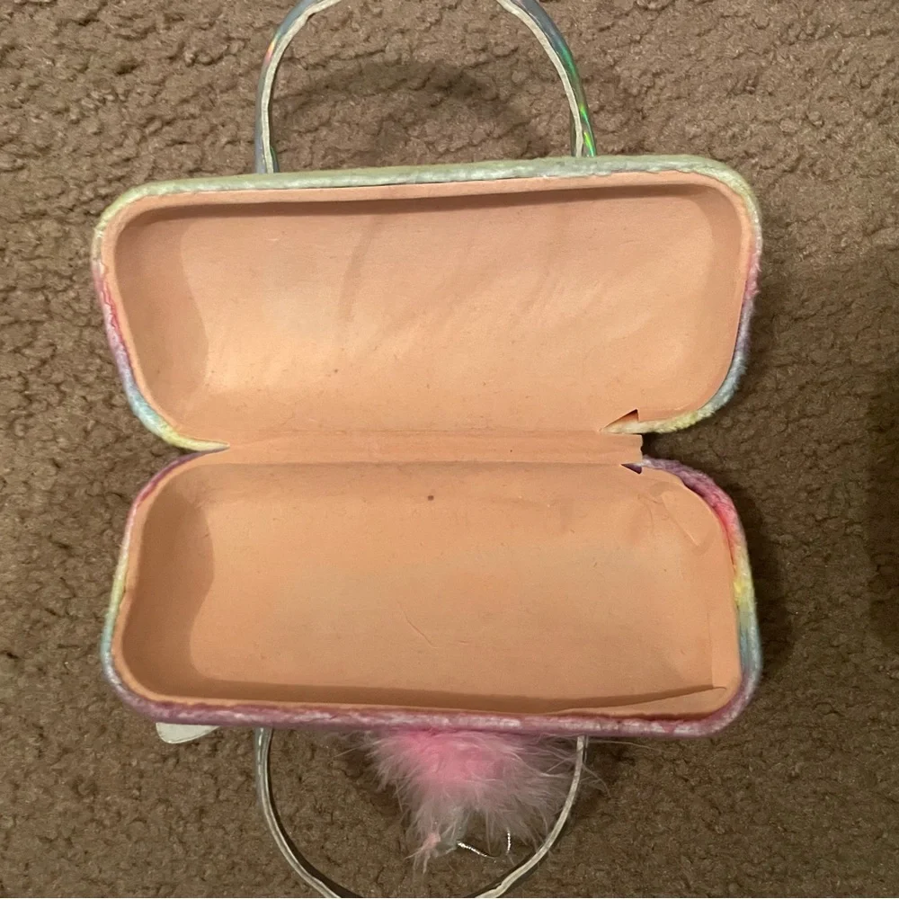 Justice Pink and Yellow Plush Unicorn Purse